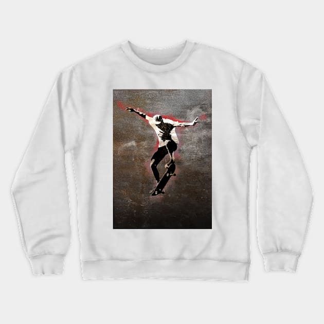 Street Art Skateboard Crewneck Sweatshirt by AKdesign